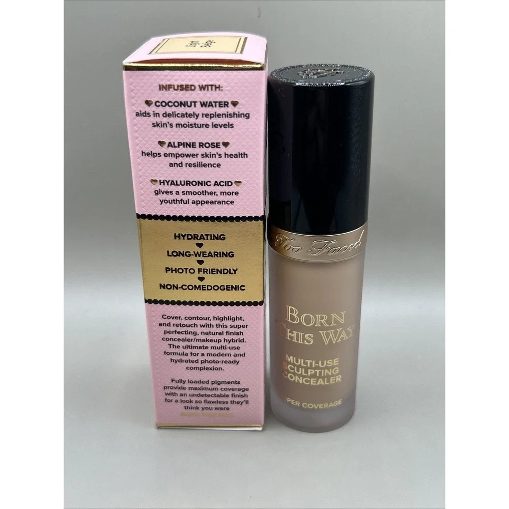 Too Faced Born This Way Super Coverage Multi Use Concealer Light Beige .45oz NEW